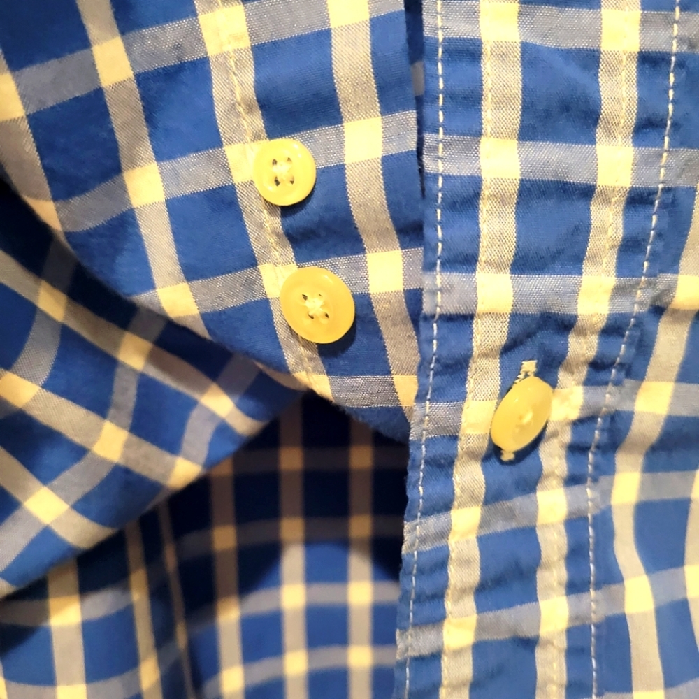 Mens Chaps Plaid Easy Care Button Down Short Sleeve Shirt - Picture 4 of 9